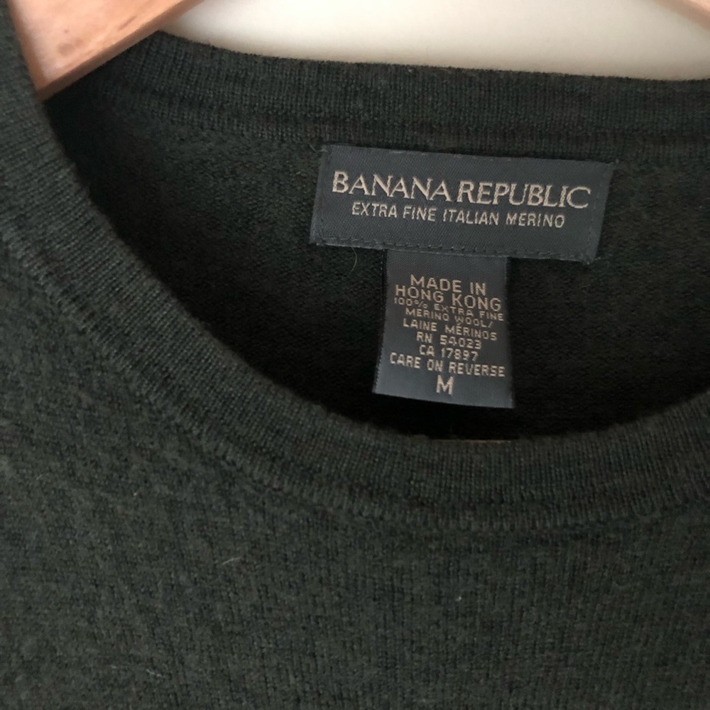 Banana Republic merino wool olive green crewneck sweater